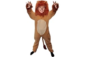 I LOVE FANCY DRESS Child Lion Costume - Lion Jumpsuit and Mane Headpiece - Animal Fancy Dress Costume for Book Day, Halloween or Movie Costumes