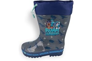 Kids2Go PawPatrol Dino Rescue Regenstiefel in Grau/Blau mit verstellbarem Kordelzug in den Größen 24-28