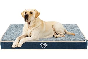 VANKEAN Elegante alfombrilla reversible para perro (cálida y fría), forro interior impermeable, funda extraíble lavable a máquina, cama de perro para caja, azul marino/gris..