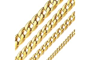 ChainsHouse Collier Homme Acier Inoxydable 316L Chaîne Femme Cubaine Gourmette Maille[Argenté/Or/Noir-Largeur 5/9/12/15 mm-Longueur 36/46/51/55/61/66/71/76 cm] Bijoux Garçon Fille Cadeau Anniversaire