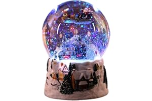 Weihnachtsschneekugeln - Spieluhr mit Weihnachtsbeleuchtung, große Glitzer-Schneekugeln,Musical Snow Globes Decor Plays We Wish You a Merry Facynde