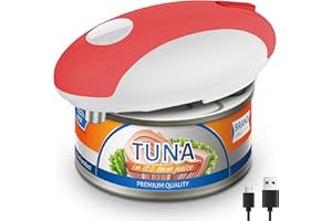 CEVING Abrelatas Eléctrico Recargable por USB – Funciona con Pilas, Operación Automática con un Solo Toque, Soporte Magnético para la Tapa & Corte Suave, Inalámbrico & Fácil de Usar para Personas Mayores