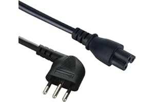 Electraline 95516 Cavo Alimentazione 1,5M Spina Salvazpazio 90° Italiana 10A a IEC C5 Femmina 2,5A, 1.5 M, Cavo H05VV-F 3G0.75, per TV, PC, Laptop, Schermo, Monitor, Bianco