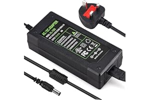 TOBWOLF DC 12V 5A Power Supply Adaptor 60W, AC 100-240V to DC 12 Volt Power Adapter UK Plug for Monitors TV DVDTVs Amplifier Cameras System (12V 5A)