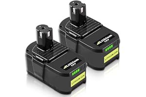 2X Powayup Remplacement de pour Ryobi Batterie 18V 5,0 Ah 108 RB18L25 RB18L13 RB18L50 RB18L40 P102 P103 P104 P105 P106 P107 Outils sans Fil