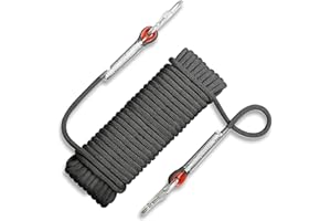 Awroutdoor Corde en Nylon pour Escalade - Diamètre : 10,5 mm - avec Mousqueton - Poids : 1200 kg - pour extérieur - Accessoires de Sport et de Camping