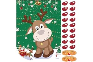 VEYLIN Pin the Nose on the Reindeer Christmas Family Fun Game Party