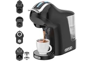 KOTLIE 19 Bar 5in1 Multicapsule Espresso Coffee Machine for Nespresso/Dolce Gusto/Starbucks/LAVAZZA A MODO MIO Capsule and Ground/ESE Coffee Pods EM-308A(Black-UK)