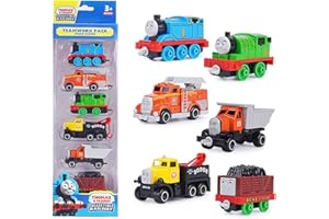 LKNBIF Th-omas Toy Vehicles Set Model Car, 6PCS Th-omas Kids Vehicles Friction Powered Toy Model Toy Car Friction Powered Push and Go Vehicle Toy Cars Vechile Model Educational Toys for Boy and Girl