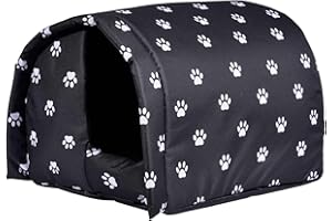 Luminiu Outdoor Pet Shelter for Cats and Dogs - Safe, Warm Kennel - Coldproof, Waterproof House for Small Pets - Keeps Animals Dry-M