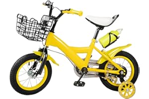 Tagtuell Beginner Toddler Training Bicycle, 12 Inch Balance Bike with Training Wheels, Children Bicycle for Boys Girls 2-4, Adjustable Seat