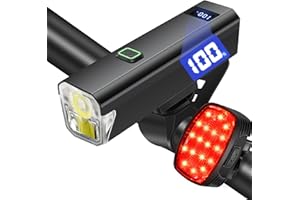 DARKBEAM 6000LM Bike Headlight USB-C Rechargeable, High Lumen Super Bright Bike Light Set for Night Riding, 12+5 Modes Waterproof Bicycle Lights for Road, Mountain, Cycling