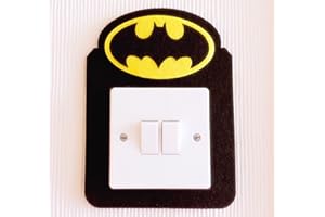 London Golden Swan 3D Superheroes Light Switch Wall Stickers, Batman, Marvel Avengers, Iron Man, Captain of America, Hulk, Thor, Felt! Kids Boys Girls Room Nursery (Batman)