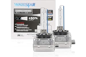 wattstar Car HID D3S Xenon Headlight Bulbs, 35W 4300K 12V Factory Color OEM Replace for Halogen or LED Exterior Headlamp Bulbs(Pack of 2)……