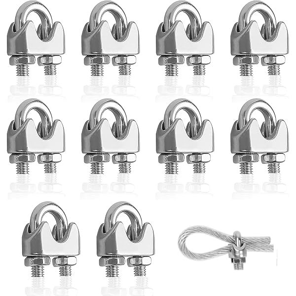 14 Stuks M4 Duplex Kabelklemmen – RVS 304, Voor 4mm Staalkabel, Roestvrij, Voor Binnen En Buiten