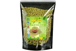 nalAmudhu Organic Green Moong Whole (Idéal pour la cuisson et la germination, haricots mungo entiers avec peau) SANS OGM | Origine indienne | Moong Dal-454gm 16oz / 1Lb