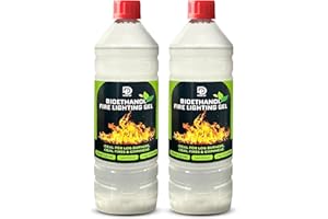 PRIMES DIY Firelighter Gel 2 Litre, Bioethanol Fuel for Fire Lighters, Camping Fire Pit, BBQ, Ethanol Fire, Natural Firelighters for Wood Burners, Burn Gel for Coal, Stoves & Chafing Fuel