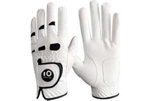 FINGER TEN Golf Gloves Men Left Hand Right with Ball Marker Pu Leather Weathersof Value Pack, Rain Grip Golf Glove Mens Wear Resistant Durable Thumb Palm Patch Flexible