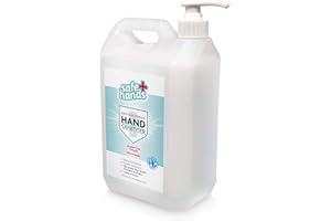 STAR BRITE Safe Hands Hand Sanitiser Gel | Alcohol Free | 5 litre With Dispenser Pump | Antibacterial & Antiviral Non Alcohol Hand Sanitizer | 5 litre With Pump | Fully Certified | Contains Moisturisers