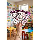 Bimotif 5li kabartmalı yapışkan sticker seti (13x7 cm), Sevimli Kedi ve K&ouml;pekler Tek Ebat