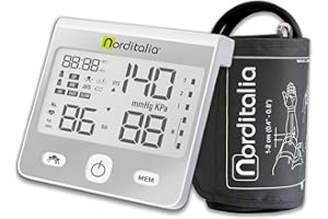 NORDITALIA, DBP-6175, Misuratore di Pressione da Braccio con Tecnologia Inflation - Sfigmomanometro per pressione arteriosa completamente automatico - Batterie Incluse