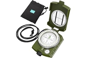 VINTEAM Waterproof and Shockproof Compass Hiking with Fluorescent Design, Adjustable Diopter Sighting Lens, Multi-functional Compass Navigation for Hiking Camping Adventure