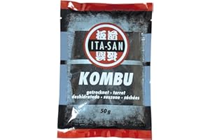 ‎ITA-SAN ITA-SAN Kombu Algen getrocknet, ideal zur Aromatisierung von Suppen, Brühen & Aufgüssen, 1 x 50 g