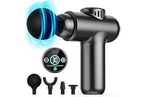 LEFITY Mini Pistola Massaggio Muscolare,30 velocità Pistola Massaggio per Tessuti Profondi, Elettrica Portatile per Sollievo Muscolare,MassaggiatoreProfessionale con Display a LED