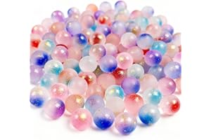 Zamety 200 PCS Billes en Verre 12mm, Rondes Billes Enfant Colorées pour Garçons et Filles, pour Jeux de Piste à Bille, Projets de Bricolage ou Décoration de la Maison, 9 Couleurs