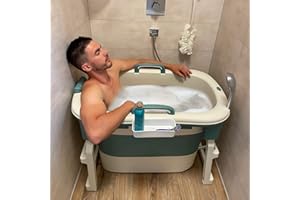 BATH BOB CRS kleine faltbare Badewanne Kinder & Erwachsene 102cm Sitzbadewanne max. 170 Liter | Klappbadewanne für Badezimmer undDusche | foldable bathtub | klappbare Wanne