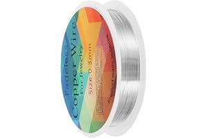 sourcing map 0.3mm/28 Gauge Copper Wire for Jewelry Making, 1 Roll Craft Tarnish Resistant Beading Wire for Jewelry Making Supplies DIY (Silver)