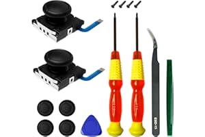 HLRAO 2-Pack Replacement Joystick Analog Thumb Stick Repair Kit for Nintendo Switch/Switch OLED Model/Switch Lite Joy-Con Controller Accessories Parts with Repair Tools