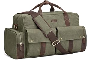 S-ZONE Torba marynarska Torby garniturowe dla mężczyzn kobiet Podróż, Wojskowa zieleń