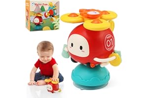 LEADSTAR Montessori Sensoriale Giochi Neonato 6-9 Mesi,Gioco Seggiolone Ventosa Spinner per Bambini 6 Mesi,3 in 1 Montessori Bagnetto Giocattoli Bambina 1 2 3 Anni,Regalo Bimbo 1 Anno 12 Mesi (A)