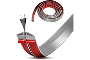 DIKARIYA Passage de Cable au Sol, Cache Cable Sol, Petit Canal de Câble Flexible, Goulotte Passe Cable, PVC Cache Fil Électrique Sol Auto-Adhésif Facile à Couper Montage pour Tous Les Câbles Bureau