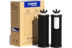Purewell PB Éléments de Purification de Rechange noirs, Filtres de Rechange pour Purificateurs d'eau, Compatibles avec les Systèmes de Filtration par Gravité