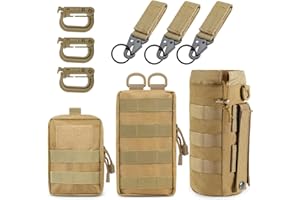MUCHER 3 Pack Molle Tasche Taktische Hüfttaschen EDC Utility Bauchtasche Hüfttasche mit 3 Haken und Schlüsselanhänger für Outdoor Wandern Jagdcamping Training