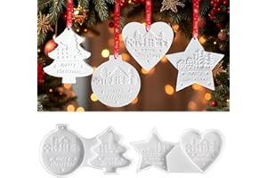 CHIHOLEN Stampi in silicone per Natale, 4 stampi in silicone per decorazioni natalizie