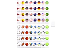 Aischens Nationale Flagge Mahjong Spiel Set,Seaside-Escape mit Strand-Muster | Seaside-Escape Spiel,24mm Strand Flagge Muster Paare Spiel,Familienspiel Mahjong Set für Frühlingspicknicks