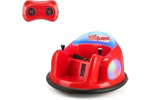 Xootz Toy Bumper Car, Kids Electric Ride-on, 360 Rotation Spin, Two Joy Sticks, Colourful LED Lights and Remote Control, Red, Ages 18 Months +