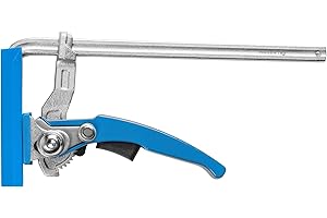 HÖGERT TECHNIK - Hebelzwinge 160 mm aus Stahl, Tischzwinge mit Ratschenmechanik, Spannzwinge für Führungsschiene, Schnellspanner Zwinge für präzises Fixieren