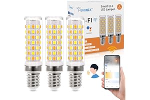 E14 WLAN Smarta Glödlampor, E14 LED Majskolvlampor, Dimbara, 6W 500 Lumen, 2700–6500K, Appstyrd, Röststyrning (3-Pack)