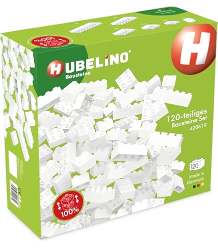HUBELINO 120-Delige Witte Bouwstenenset | 4250331420619 | BRICKshop
