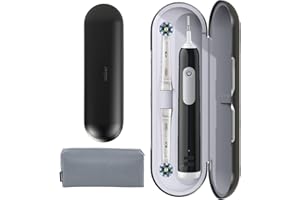 wober reiseetui elektrische zahnbürste für oral-b Vitality pro, zahnbürste reiseetui, zahnbürsten etui & zubehör, magnetische Abdeckung (Schwarz, mit Tasche)