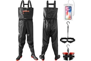 ‎EIITO Eiito Wathose Herren & Damen,Wathose Herren Wasserdicht, Watthosen Herren Wasserdicht Mit Stiefel, Robuste Anglerhose Wasserdicht Mit Stiefel Für Wathose Angeln, Ideale Wathose Für Teich & Outdoor ﻿