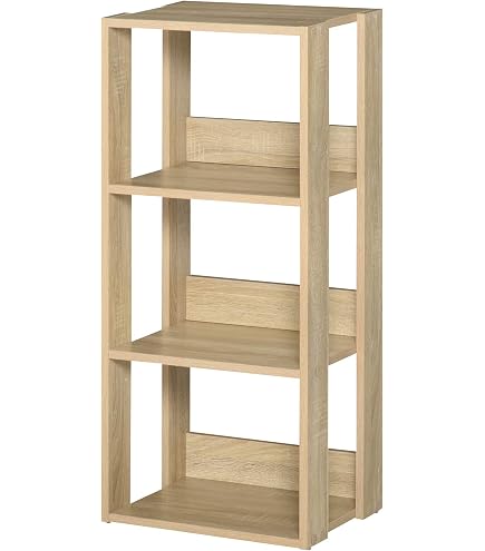 Libreria A 3 Ripiani HOMCOM Con Ruote – Scaffale Metallico Bianco, Mobile E Versatile Per Camera, Soggiorno O Ufficio