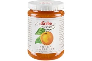 ‎D'ARBO Darbo Naturrein Marillen (Aprikosen) Konfitüre Extra 450 g Glas, ideal zum Frühstück aufs Brötchen als auch zum Veredeln von Desserts und Süßspeisen
