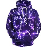 Unisex 2023 New Men's Novelty Hoodies Cool Lightning Graphic Hoody Fleece Sweater with Hood Sweatshirts