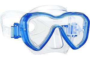 Dorlle Máscara de Buceo Gafas de Buceo para niños máscara de Buceo, antivaho y antifugas Gafas de Snorkel Gafas de natación máscara de Vidrio Templado Impermeable
