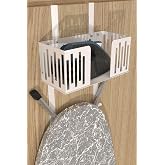 Risingmaber White Behind the Door Iron and Ironing Board Holder, Organizer, Ironing and Ironing Board Hanger MT110B